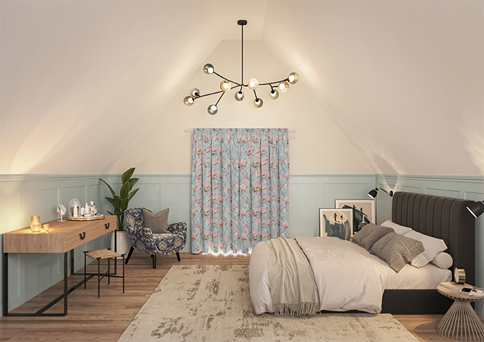 Bouquet Velvet, Cornflower - Made to Measure Curtain - Image 15